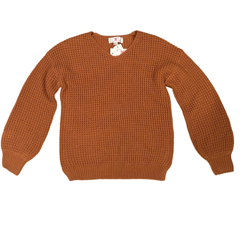 Chloe & Cyrus Tania V Neck Sweater, Size Medium.